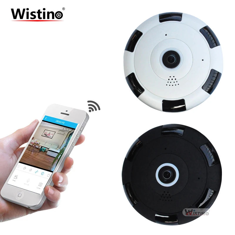 Achat Wistino CCTV Mini Caméra HD 960 P 360 Degré une Vue Plein Écran Sans Fil IP Caméra Réseau Bébé Moniteur de Sécurité À Domicile WiFi Caméra D alarme TF