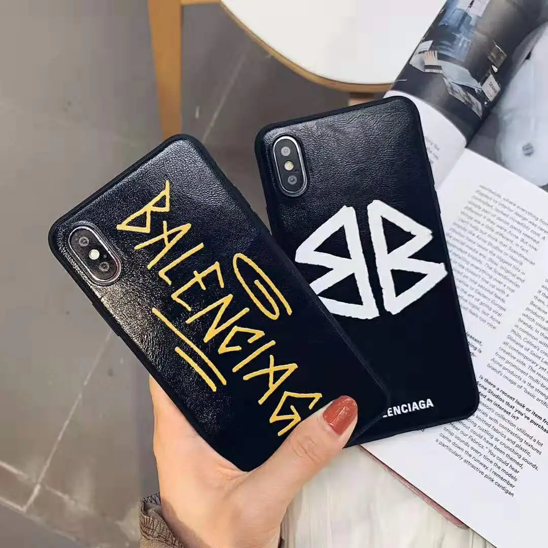 

Hot France Famous Brand Lambskin case for iphone 7 8 6 6S plus X XS MAX XR Luxury Stylish Sports phone back cover capa fundas
