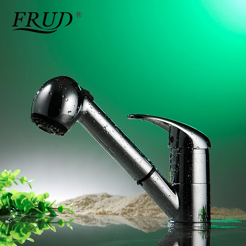 

Frud Kitchen Sink Thermostatic Sprayer Pull Out Faucet Single Handle Ceramic Plate Spool Chrome Lift type Rotatable ModernY40025