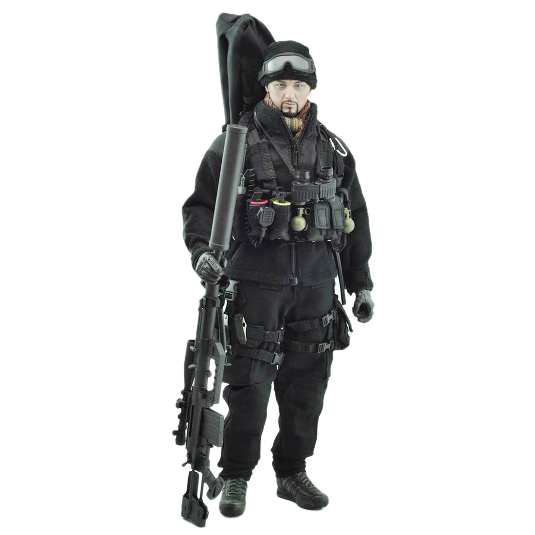 

VeryHot Military Soldier Model Suit Black Task Sniper Uniform Equipment For 1/6 12 Inch Soldier Model(Body And Head Not Included
