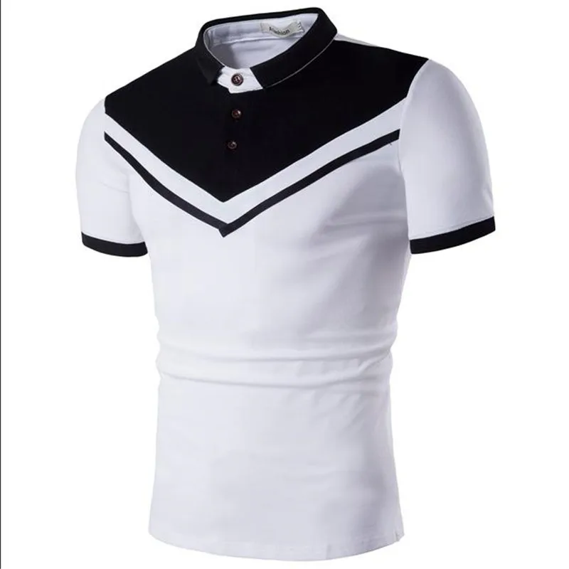 

summer new polo shirt men's breathable cotton Stitching polo shirt Men's fashion Leisure polo shirt