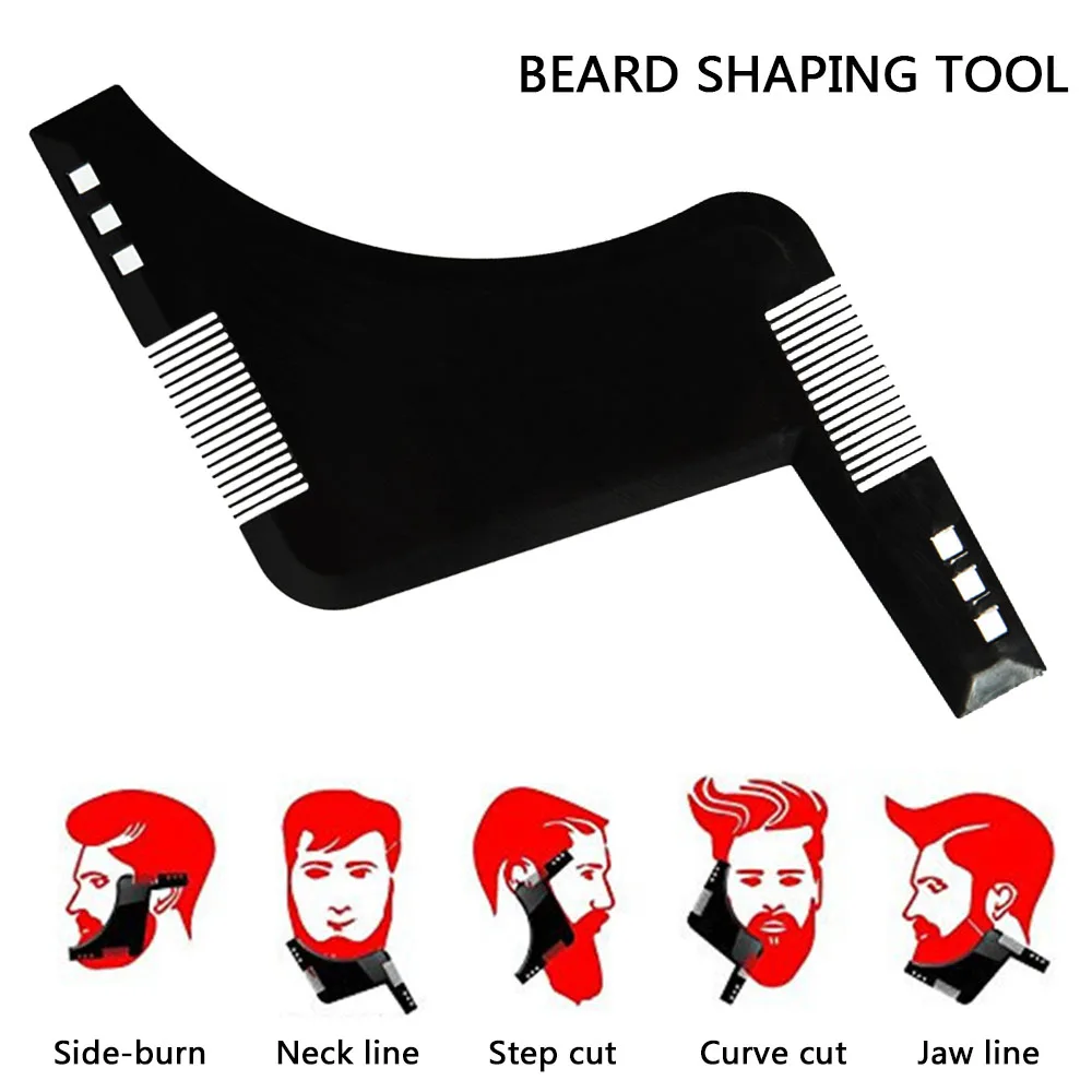 

Men Beard Shaping Styling Tool Beard Trim Comb Shaper Template for Shaving or Stencil Beard Straightener Hair Brush Beard Comb