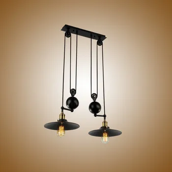 

Retractable Loft Pendant Lamp Cafe Lighting LED Loft Adjustable 2 Heads Bar Suspension Light Bedroom Home Pendant Light PA0355