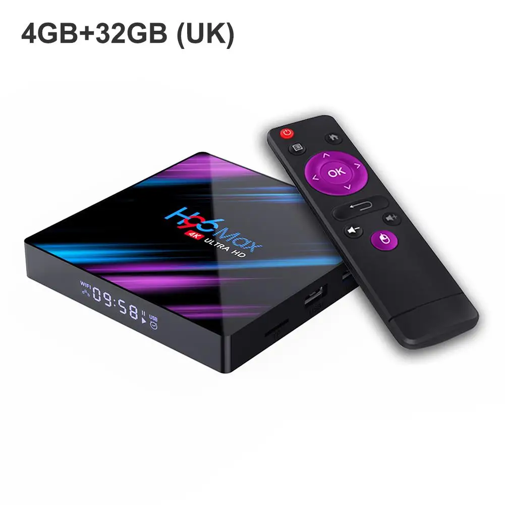 4 K 3D الروبوت 9.0 مربع التلفزيون الذكية 4G RAM 64G 4 النواة 2.4G 5G WiFi HD RSet أعلى مربع USB 3.0 شبكة لاعب التلفزيون مربع