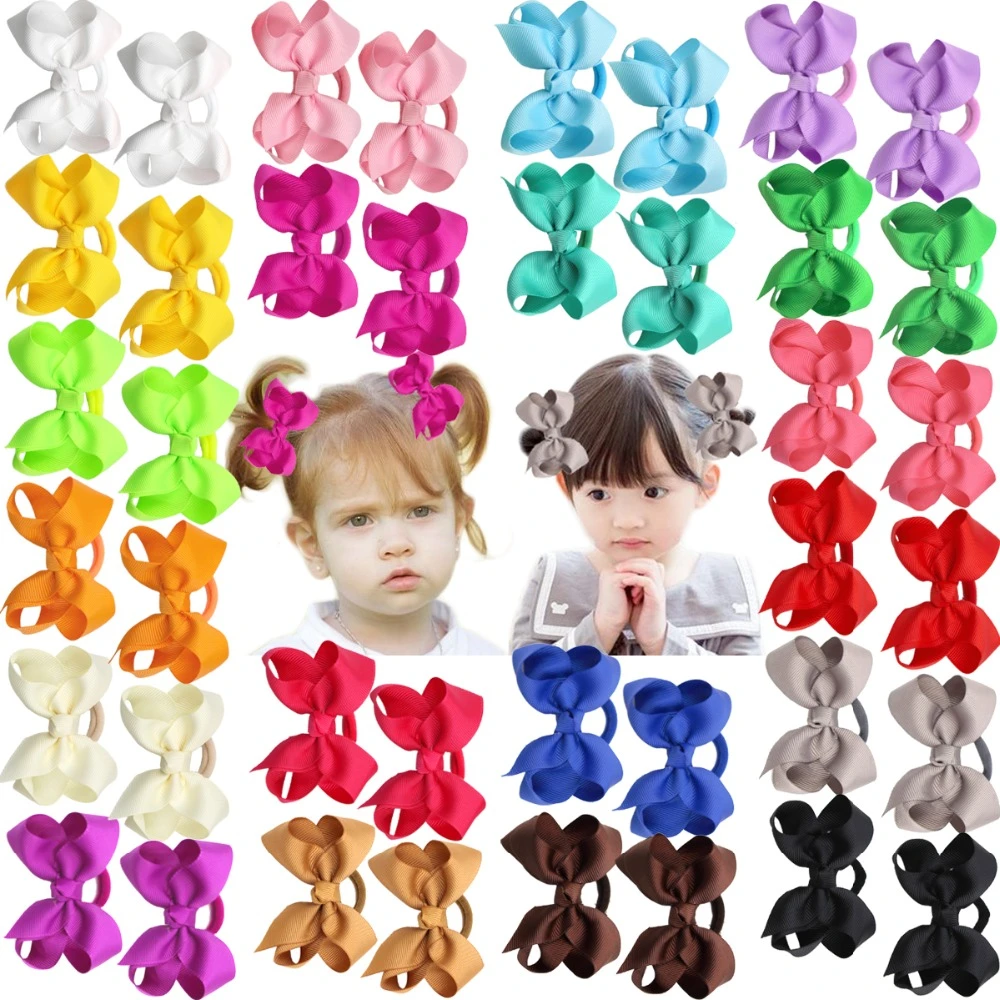 Nœuds De Cheveux 3 Avec Ruban En Gros Grain Attaches Elastiques Pour Bebes Tout Petits Adolescents Cadeaux Par Paires Boutique 40 Pieces Aliexpress
