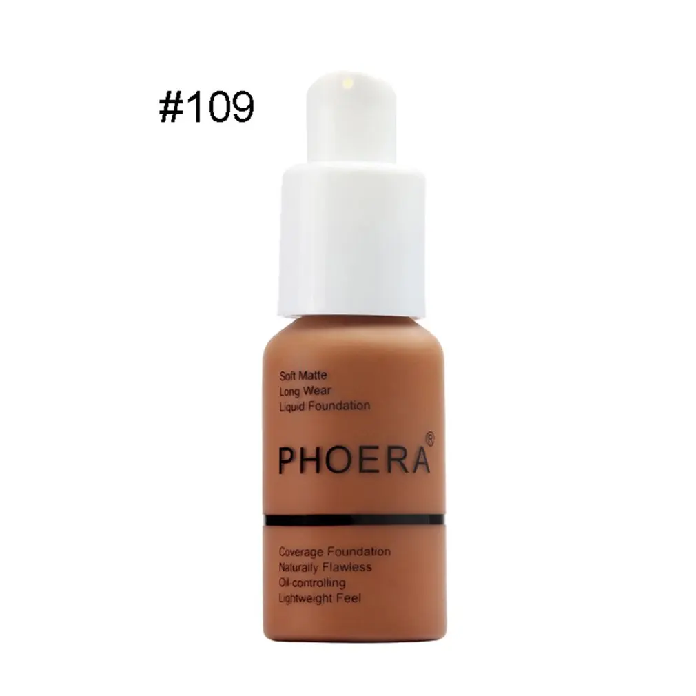 PHOERA Perfect beauty Жидкая основа для лица Мягкая матовая длинная одежда покрытие маслом основа - Цвет: 109