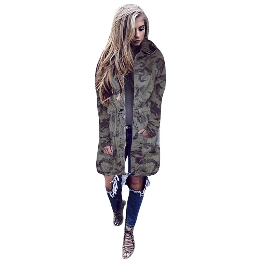 Boyfriend Женская модная длинная ветронепроницаемая куртка с капюшоном камуфляжная верхняя одежда женские осенне-зимние пальто толстовки уличная одежда