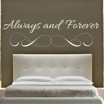 

ALWAYS AND FOREVER wall quote bedroom sticker art decal stickers lounge vinyl