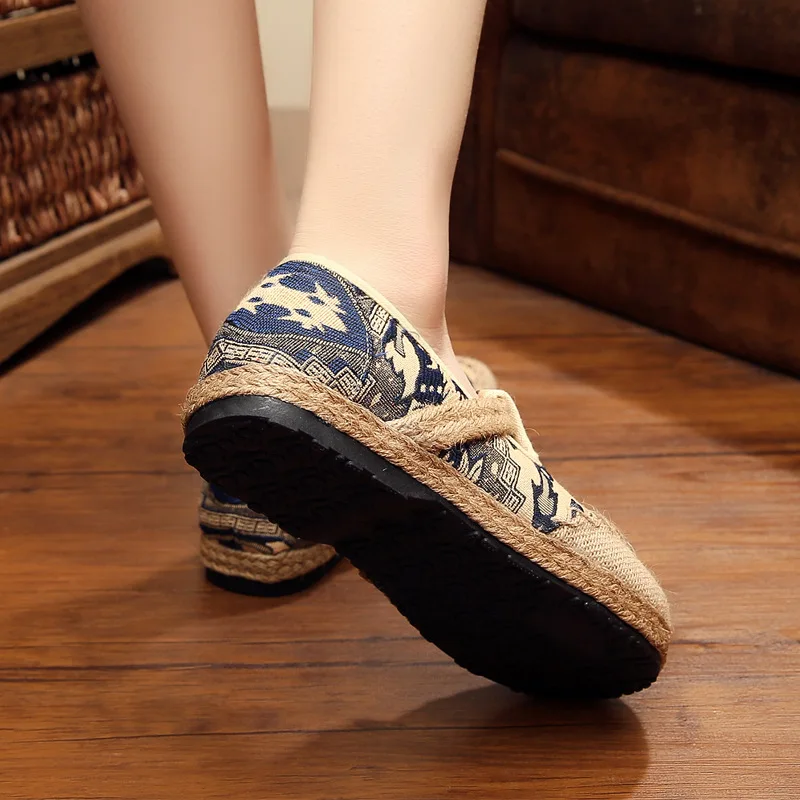 Nouvelle Mode D'été Tête Vent 2 Plates National Lin 1 Respirant Chaussures Linge Pédale Coton Ronde Paresseux Et HH8q7wrf