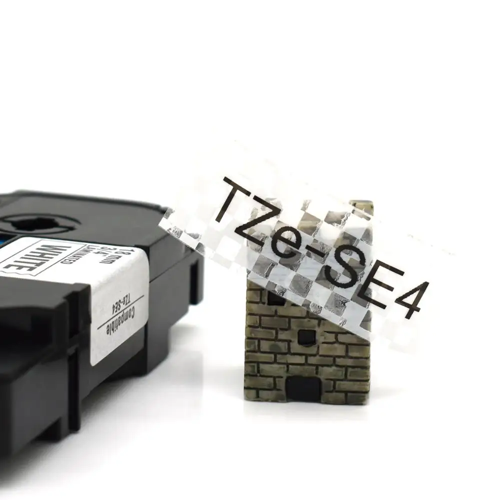 1pcs TZe-SE3 tze-SE4 tze-SE5 tze-SE2 보안 흰색 tze 라벨 테이프 호환 형제 P 터치 라벨 메이커