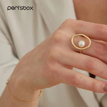 Peri'sBox изысканное кольцо с искусственным жемчугом для женщин минималистичные кольца ювелирные изделия романтические подарки