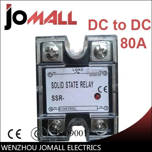 

SSR -80DD DC control DC SSR Single phase Solid state relay