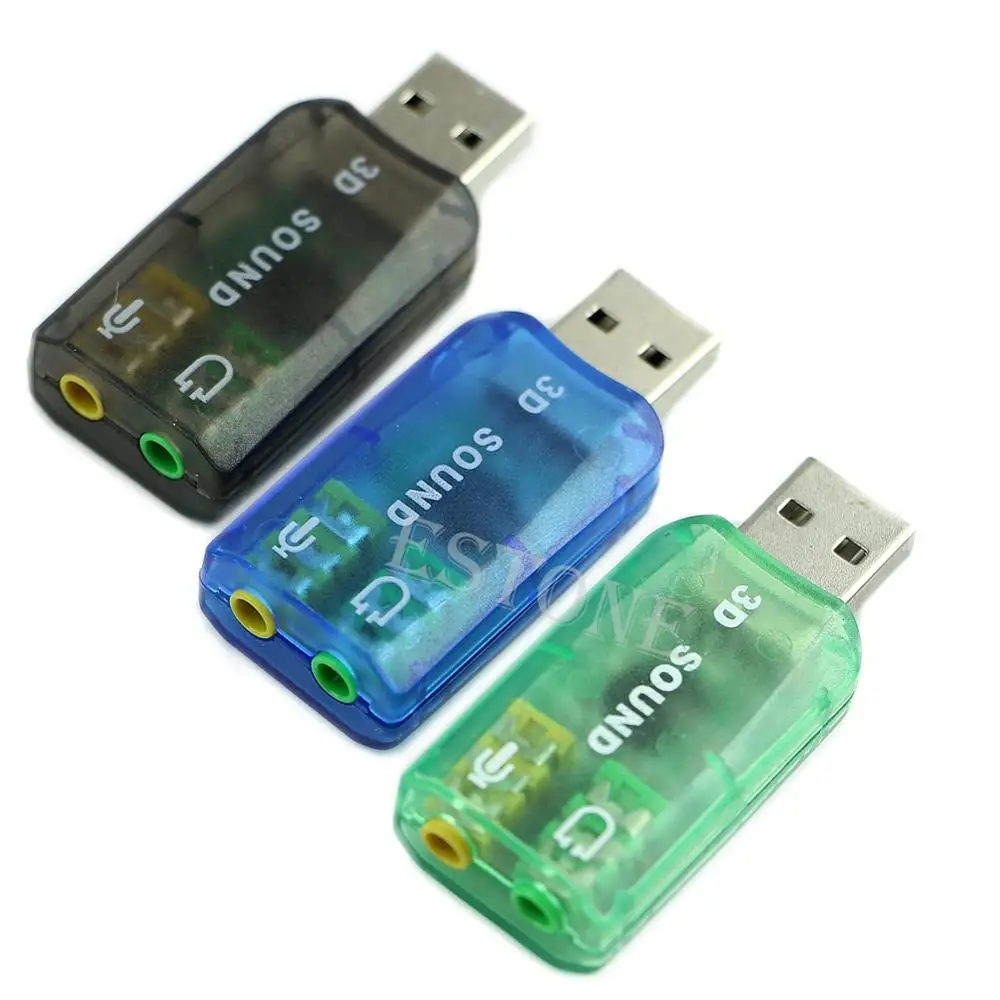 

Brand New TOP Quality Audio Adapter card 5.1USB to 3.5mm mic headphone Jack Stereo Headset 3D Sound Wholesale Price