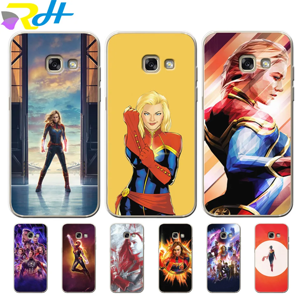 Мягкий ТПУ чехол для Samsung Galaxy A7 2018 Coque Etui Captain Marvel A10 20 30 40 50 70 A6 A8 Plus