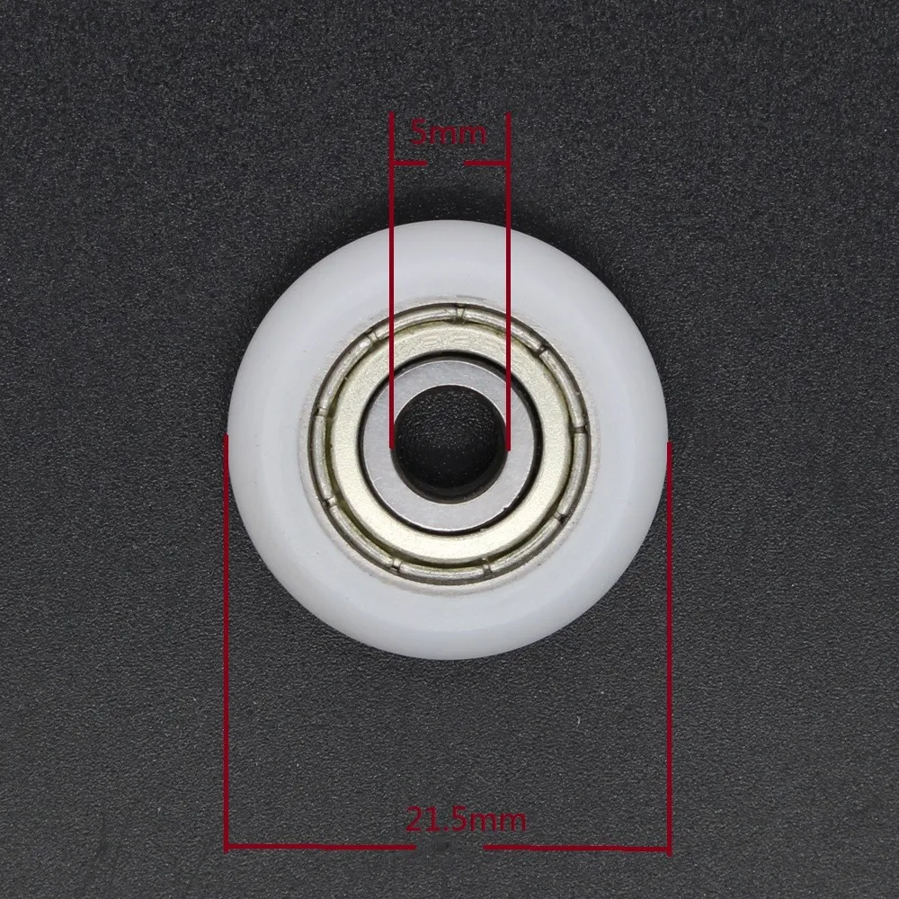 3D Printer Accessory Kossel nylon plastic wheel with Bearings 625ZZ Passive Round wheel POM bearing roller wheel 5x21.5x7mm