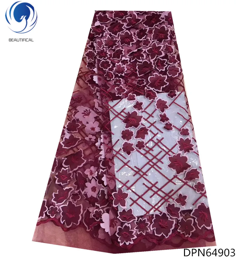 

BEAUTIFICAL New style French net lace fabric 3D flower African tulle mesh lace fabric 2018 african lace fabric 5yards/lot DPN649
