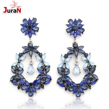 JURAN Большие женские серьги с цветком эффектные модные хрустальные серьги-гвоздики для женщин ювелирные изделия серьги 2 цвета W2201