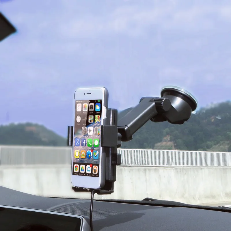 

Multifunction Qi Wireless Charger Car Mount Dual Use Wireless Charging Pad Car Holder Stand For Samsung S8 iPhone X 8 Plus