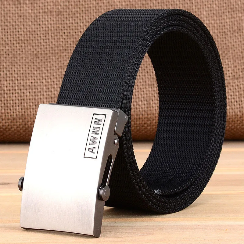 F Stripe black Лучший YBT унисекс холщовый ремень модные унисекс наружные ремни армейская тактическая на ремень повседневный сплав Автоматическая пряжка ковбойский пояс - Цвет: F Stripe black