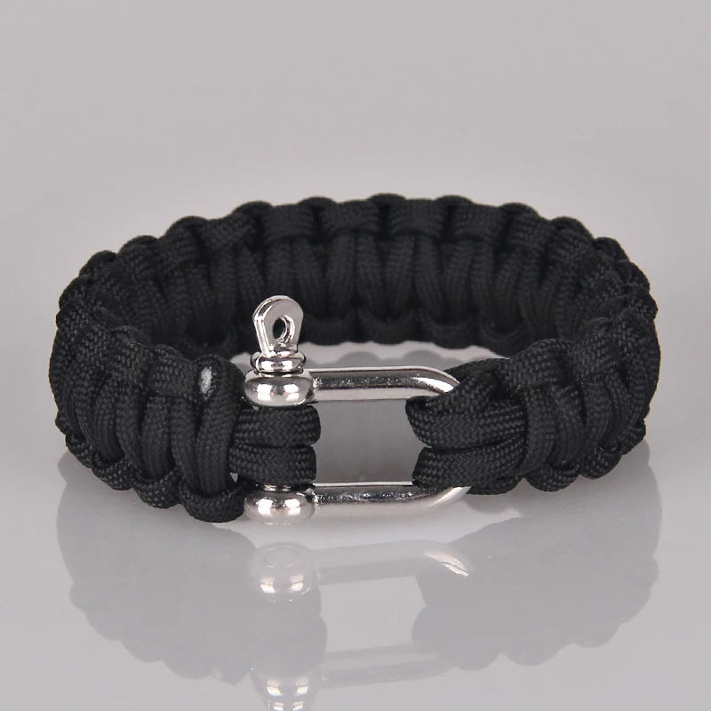 Cool Male Jewelry Handmade Braided Paracord Emergency Survival Bracelet Men Climbing Rope Strand ...