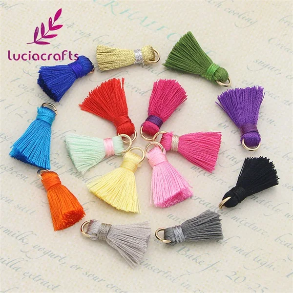 Lucia crafts 20 мм разноцветные варианты кисточка для ручной работы DIY материалы 10 шт/15 шт CI0203 - Цвет: Mixed colors 15pcs