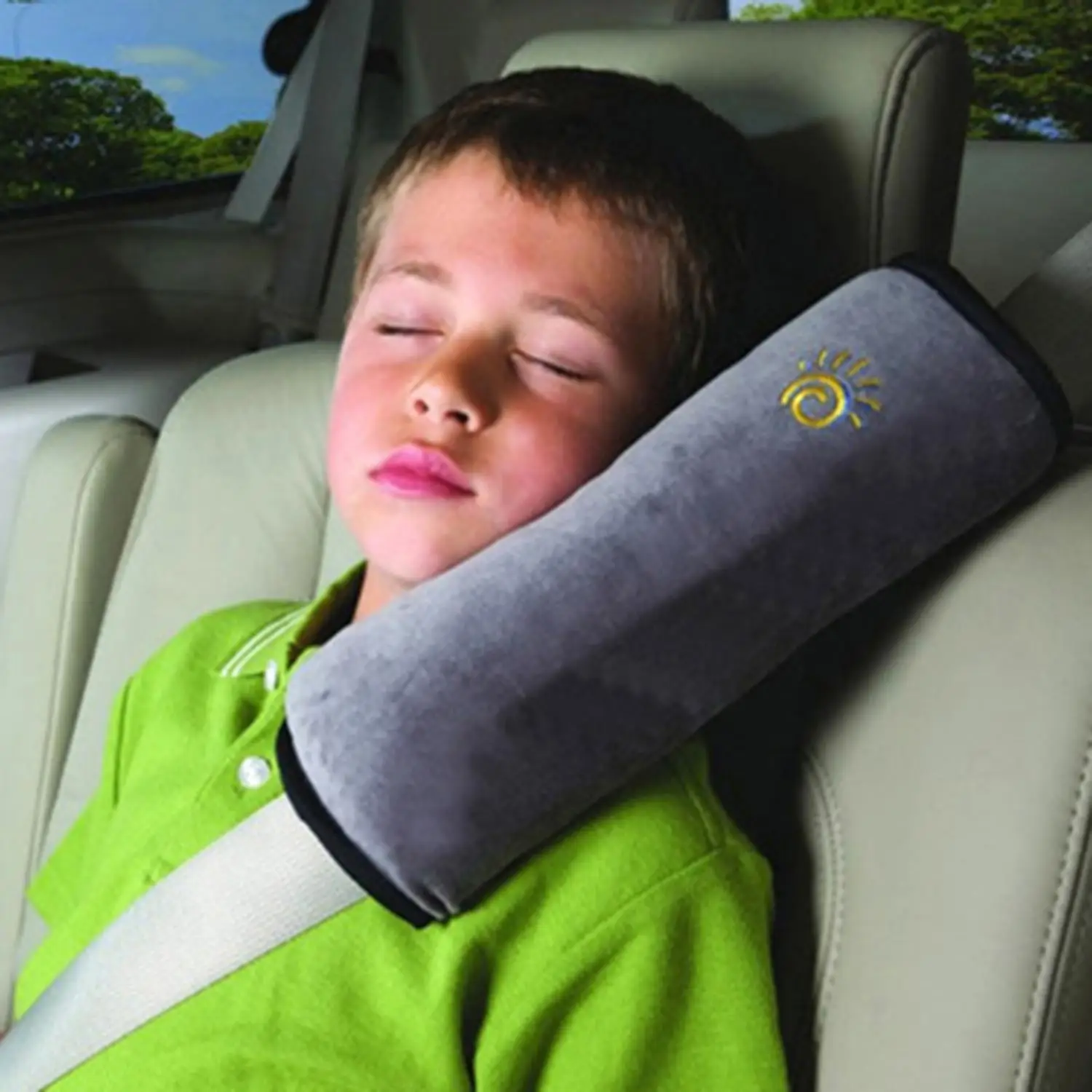 ODN Safe Car Seat Belt Kids Shoulder Harness Cushion Sleeping Pad Pillow Purple