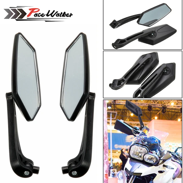 US $9.41 Motorcycle Handlebar Rearview Mirror Pedal Side View Mirror Universal For Honda Kawasaki Yamaha Suz