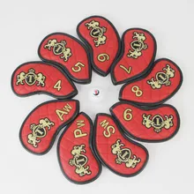 9 шт. лев Гольф Железный шлем Спорт на открытом воздухе водостойкие из искусственной кожи и железа набор Головы Гольф чехлы протектор# 4-9Pw Aw Sw