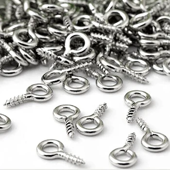 

600 Pieces Of Mini Screw Eye Nail Jewelry Small Screw Eye Needle, Eye Needle Hook, Eye Thread Silver Buckle Hook Eye Screw