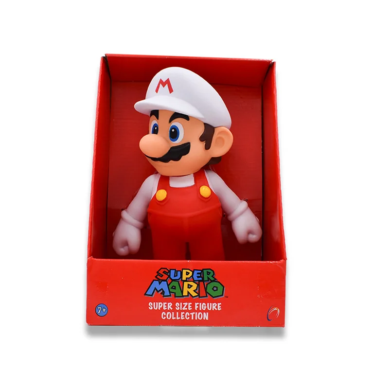 7 видов стилей Аниме Figura Super Mario Bros Марио Луиджи Йоши Жаба Принцесса Персик ПВХ фигурка куклы Коллекционная модель игрушки для малышей - Color: with box