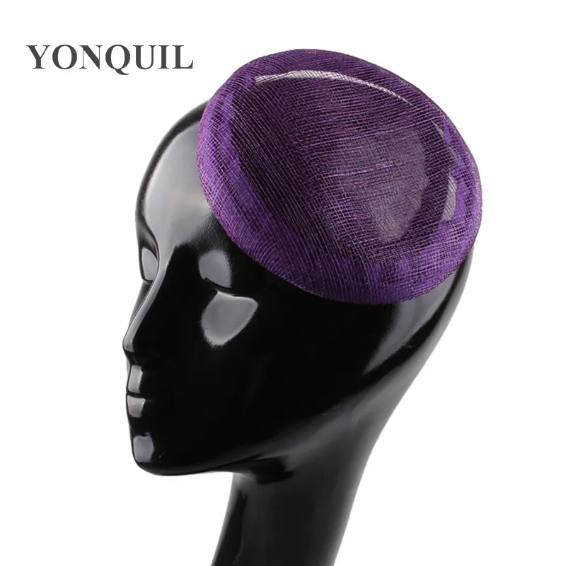 

Purple 15cm sinamay base pillbox with grossgrain sweatband for fascinator DIY wedding hat kentucky derby hat High quality MYQH1P