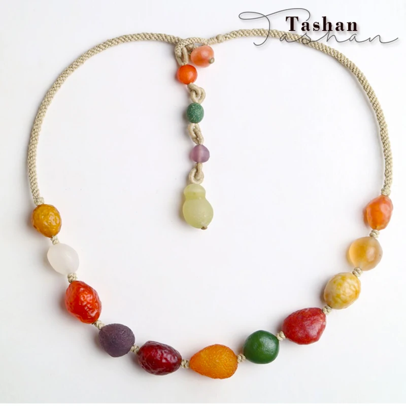 

2019 handmade natural Cotton and linen rope multicolor Men and women necklace National wind long necklace fashion jewelry
