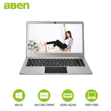 Bben 14,1 дюймовый ноутбук 1920X1080 FHD type-C cpu intel celeron N3450 pro Windows10 система 4 ГБ/64 ГБ(стальной серый