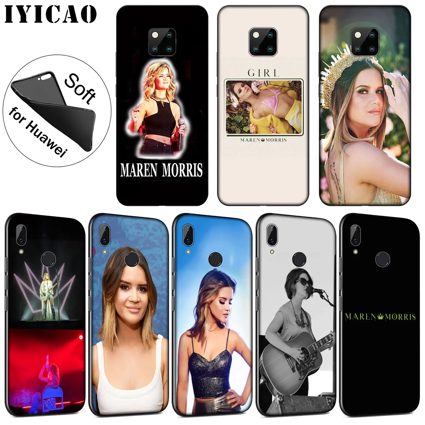 IYICAO Maren Morris Soft Silicone Phone Case for Huawei Mate 30 20 10 Pro Nova 5I 5T 5 4 4E 3i 3 2i Lite Smart |