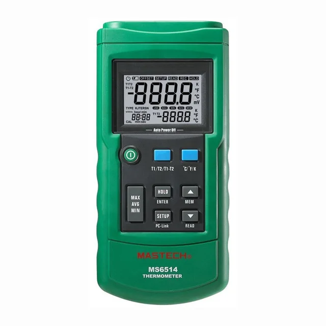 

Mastech MS6514 Industrial Dual Channel Digital Thermometer Tester USB Interface