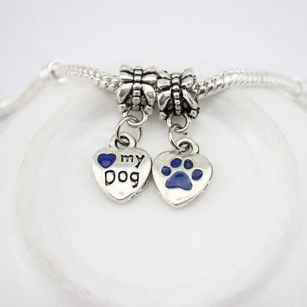 

DGW 5 colors bear's paw european hanging bead charm Fits European Pandora Charm Bracelets & Necklaces DZ3-01-06