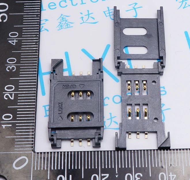 50PCS/LOT SIM Card 6P 2.54-1 2.5 Full Plastic Clamshell Mobile Phone Communication Distance |