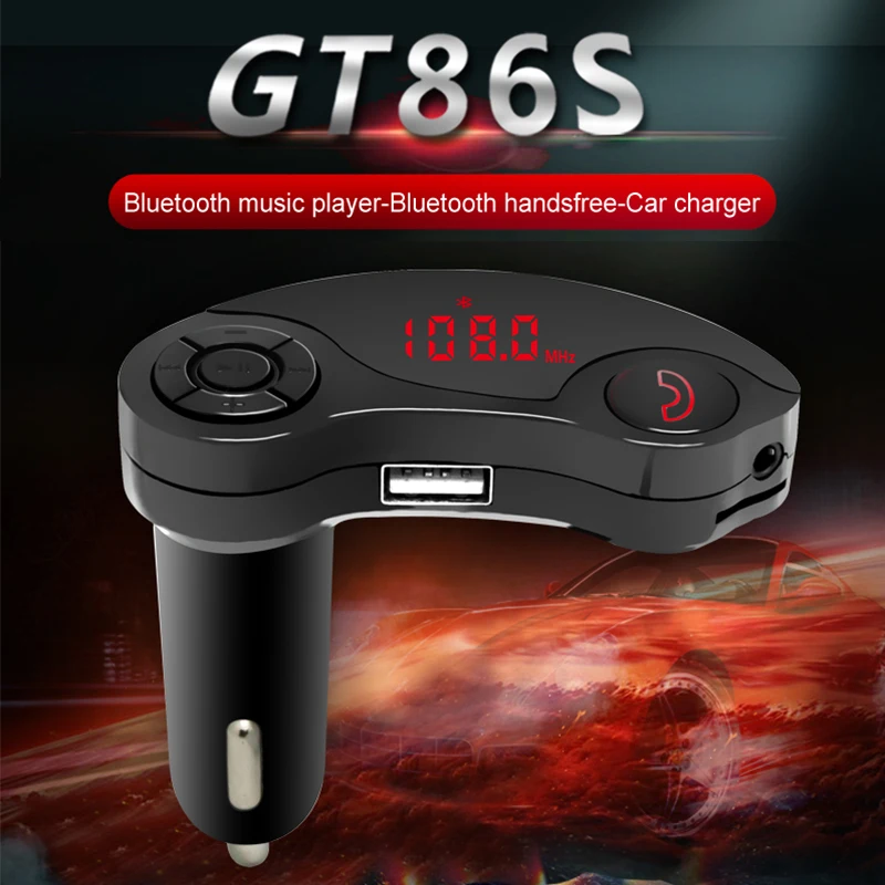 Мини Bluetooth музыка автомобиль Mp3 плеер GT86S Bluetooth автомобильный набор, свободные руки, FM передатчик модулятор с автомобильным Зарядное устройство Поддержка U диск/TF карты