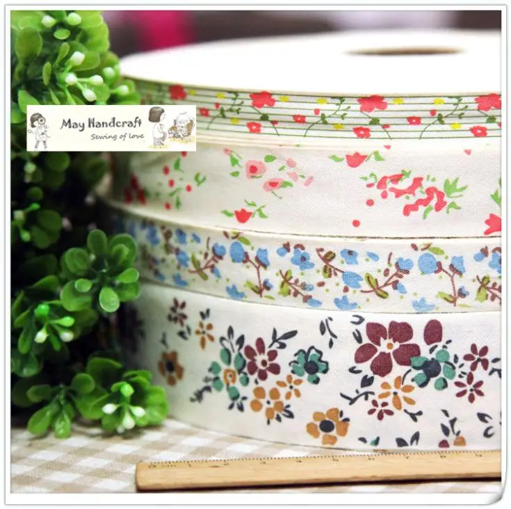 

1.5-4cm Width "Floral" ZAKKA Cotton Webbing/ Ribbons,ZAKKA Sewing Labels, Sewing Labels,DIY Accessories,4 Designs,12meters/Lot