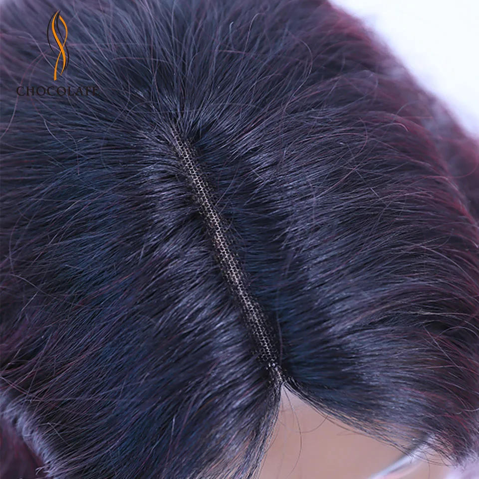Шоколадный 1b/99j Омбре человеческие волосы парики Remy бразильский объемный волнистый кружевной парик ручной работы u-образный парик для женщин 12 дюймов