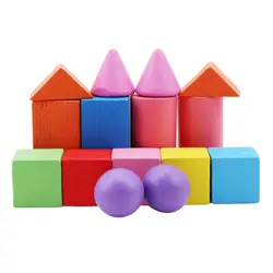 Новые цветные деревянные геометрические комбинации обучающие средства обучение маленьких детей строительные блоки трехмерные