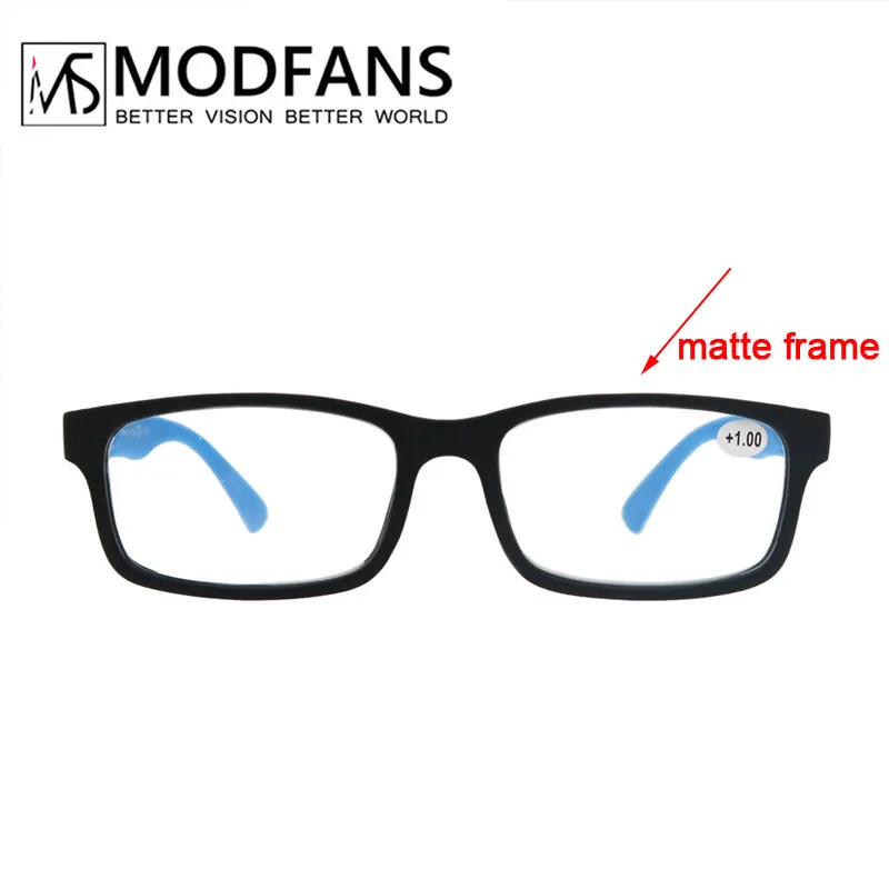 Reading Glasses MODFANS Men Women Rectangle Classic Frame Readers Eeyeglasses Flexible Spring Hinge Diopter +1.0 to +4.0