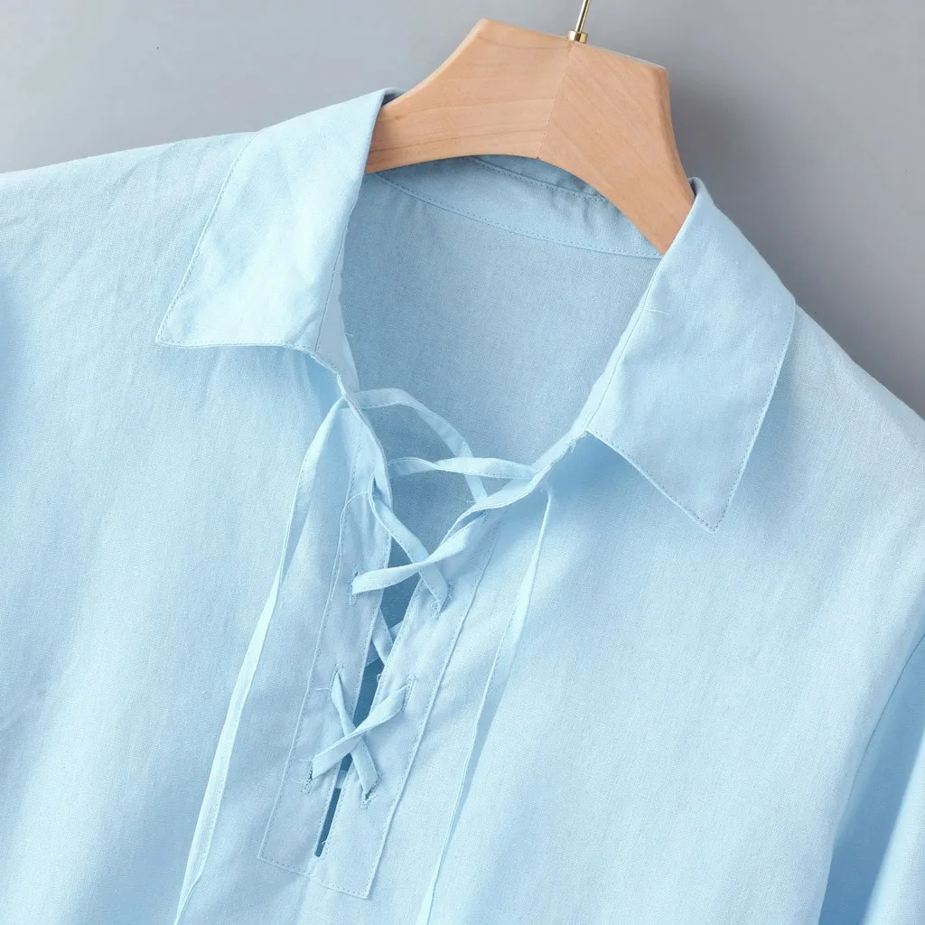 camiseta hombre, Мужская мешковатая рубашка из хлопка и льна с длинным рукавом, Ретро стиль, туника, топы, блузки, camisa social masculina