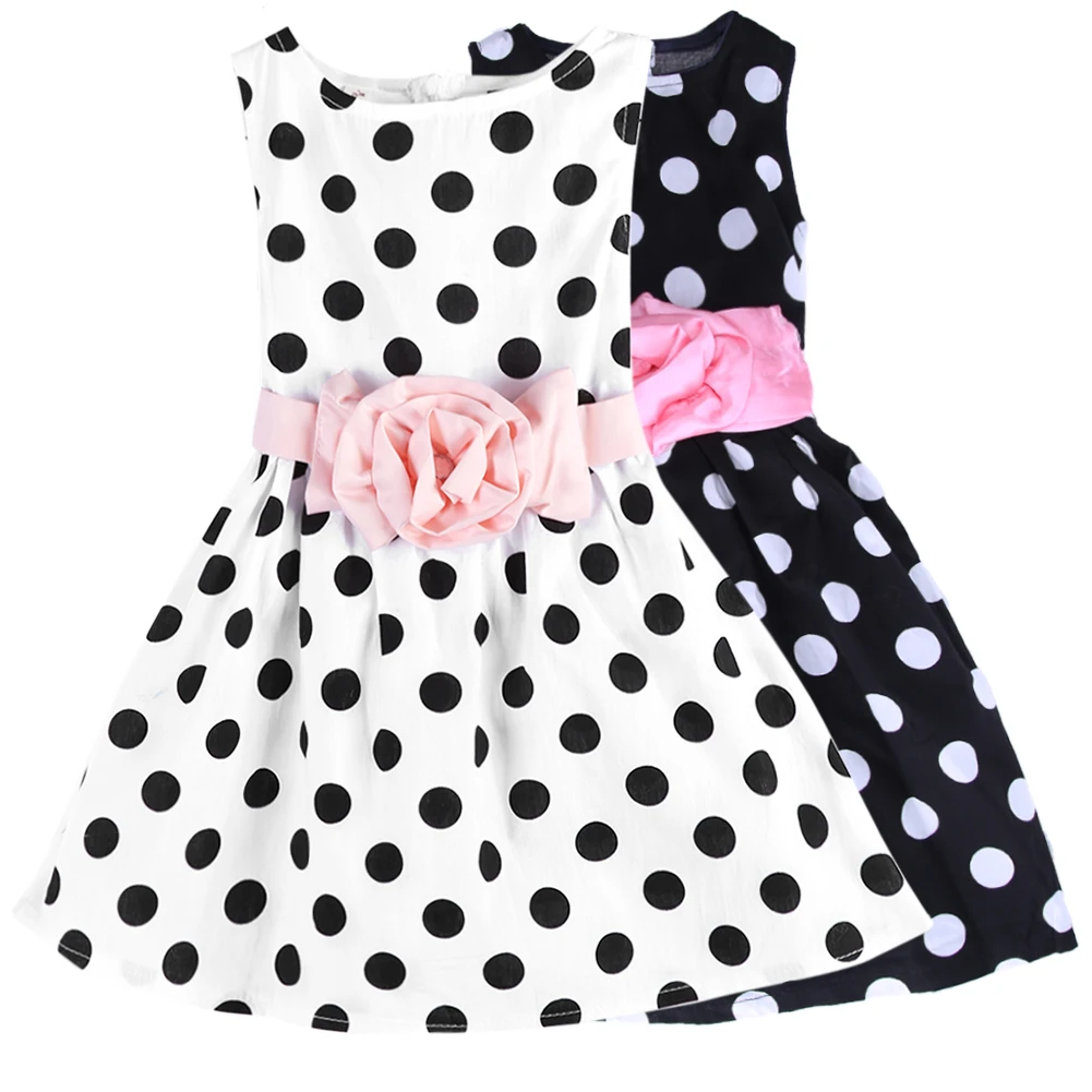 

Summer Festival Super Flower Girls Dresses for Party and Wedding Dot Print Princess Kids Dress Fashion Children's Clothing