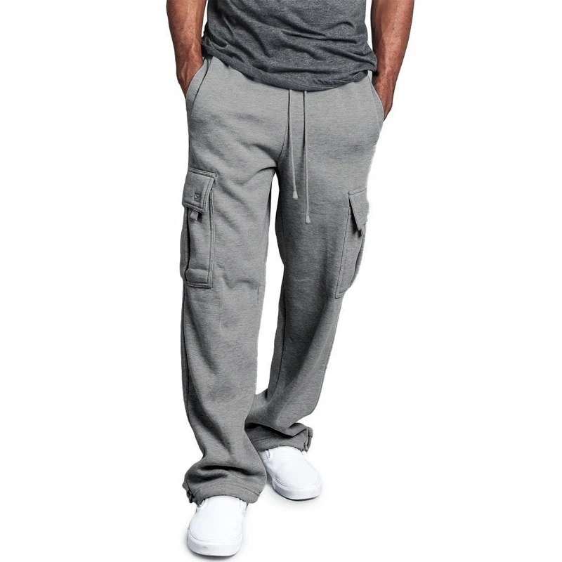 Новинка; Весенняя спортивная одежда; мужские брюки с эластичной резинкой на талии; спортивные брюки; свободные карманы; мужские брюки для бега; повседневные брюки; SA622 - Цвет: Light Grey