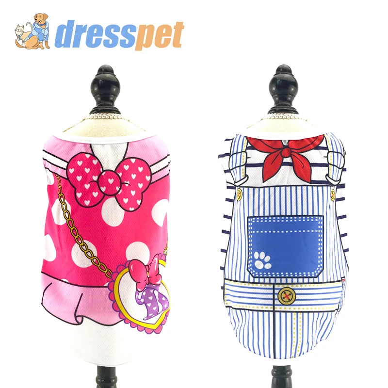 

PETASIA Summer Spring Dog Clothes Vest T-Shirt Pet Small Dog Goods For Puppy Clothes Striped-Printed Mascotas Roupas Dog Costume
