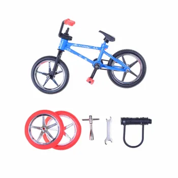 Mini bicis de dedo para niño, juguete creativo, modelo de bicicleta BMX, con neumático de repuesto, regalo divertido