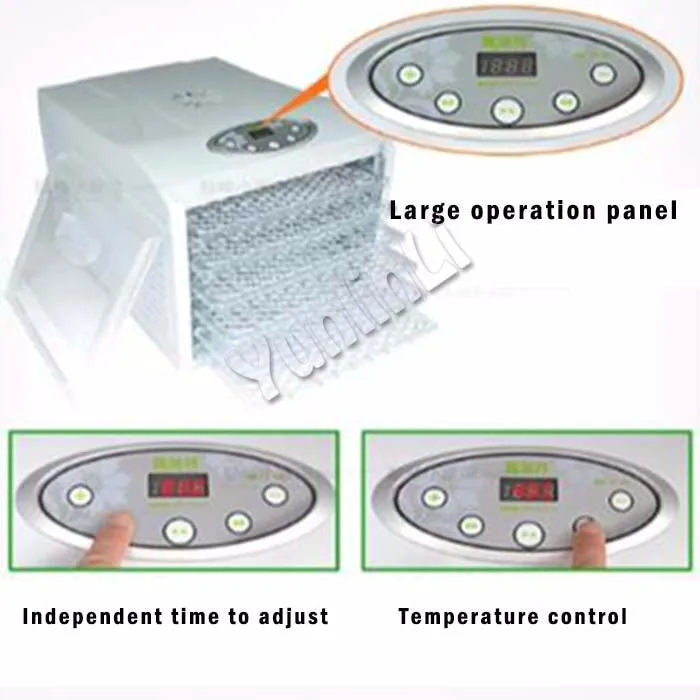 Электрический Еда осушитель с 6-слойное бальное платье из Сталь для фруктов и овощей, сушильные машины 220 В Pet Еда осушитель FD-980