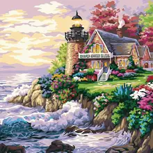 Дачный домик Безрамное настенное украшение «сделай сам» картина по номерам картина ручной работы для гостиной сделай сам, масляная живопись по номерам