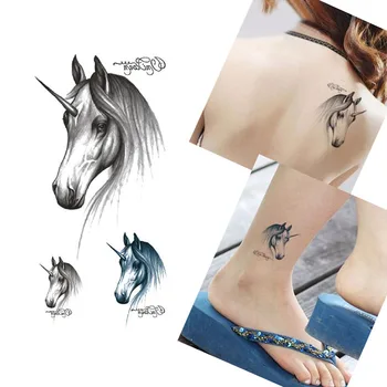 

Bittb 10Pcs Unicorn Pattern Waterproof Temporary Tattoo Horse Body Art Tattoo Pasters Stickers DIY Decoration Fake Tattoo Papers